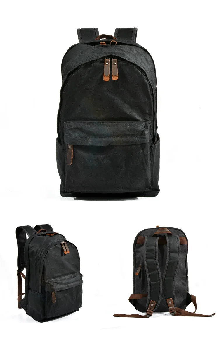 Waterproof Oil Wax Canvas Daypack | Versatile Unisex Rucksack