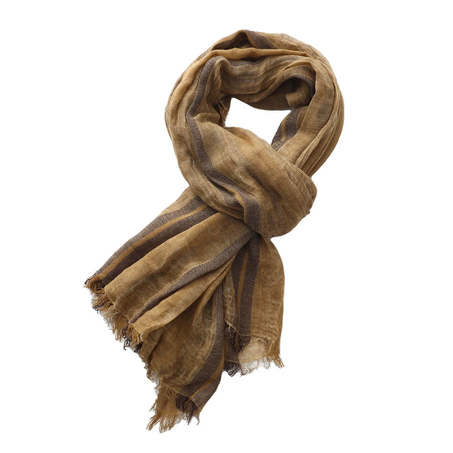 Men's Cotton Linen Striped Scarf | Warm & Stylish Winter Accessory