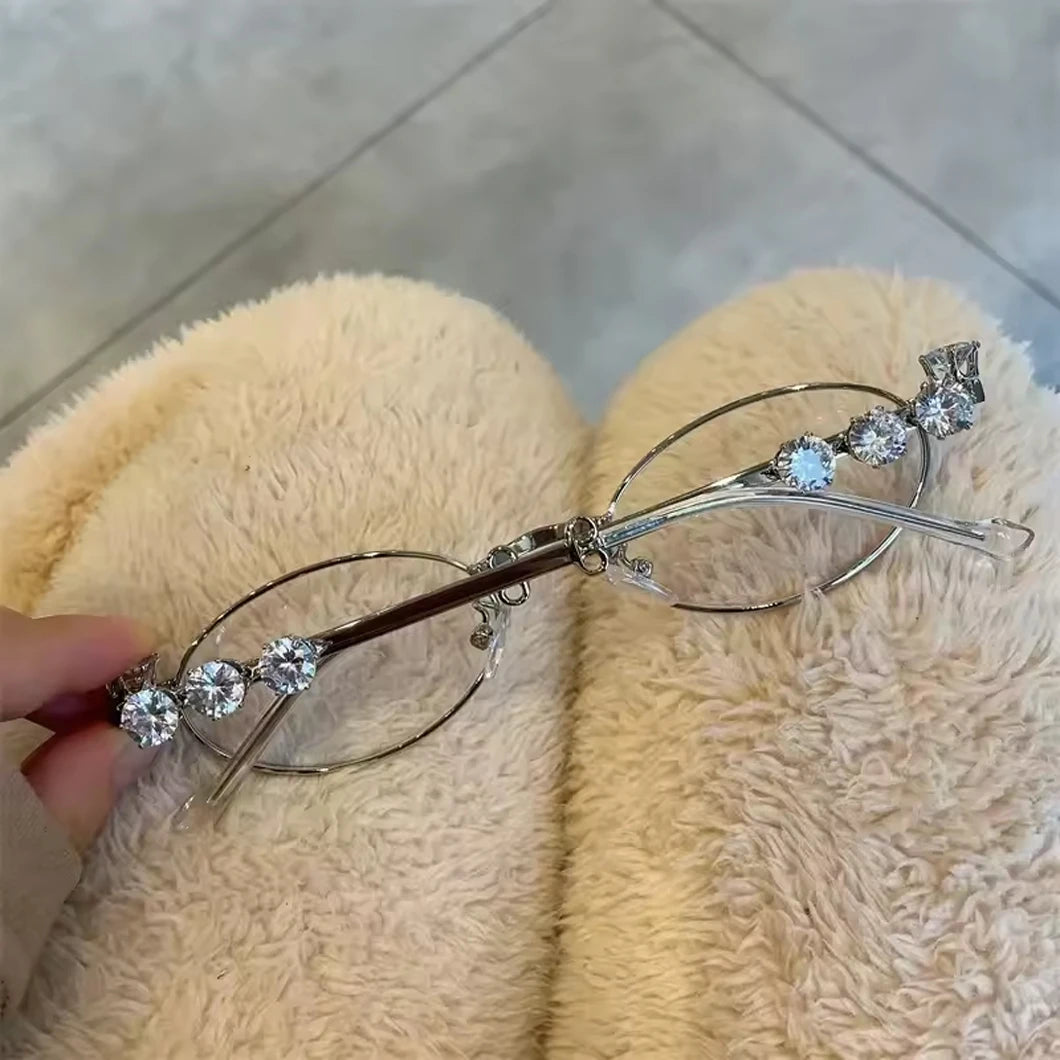 Women's Retro Silver Anti Blue Light Eyewear | Chic Oval Glasses