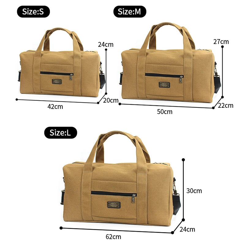 Unisex Soft Canvas Travel Duffle Bag | Large Capacity Tote