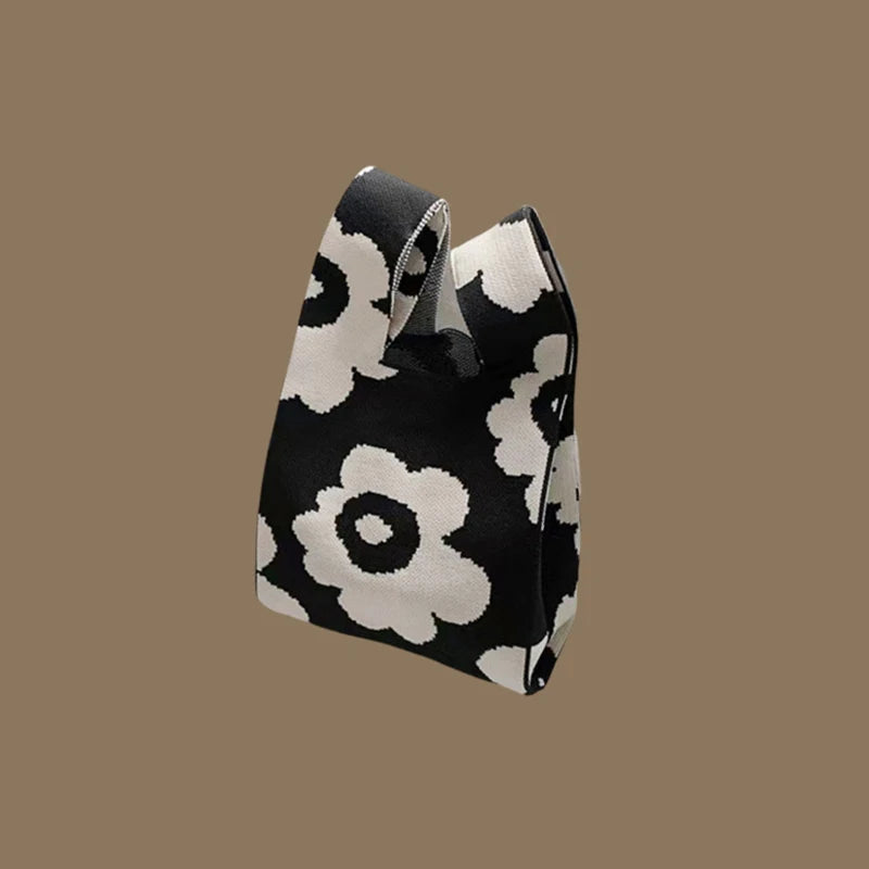 Chic Handmade Knit Mini Knot Wrist Bag for Women | Casual Tote