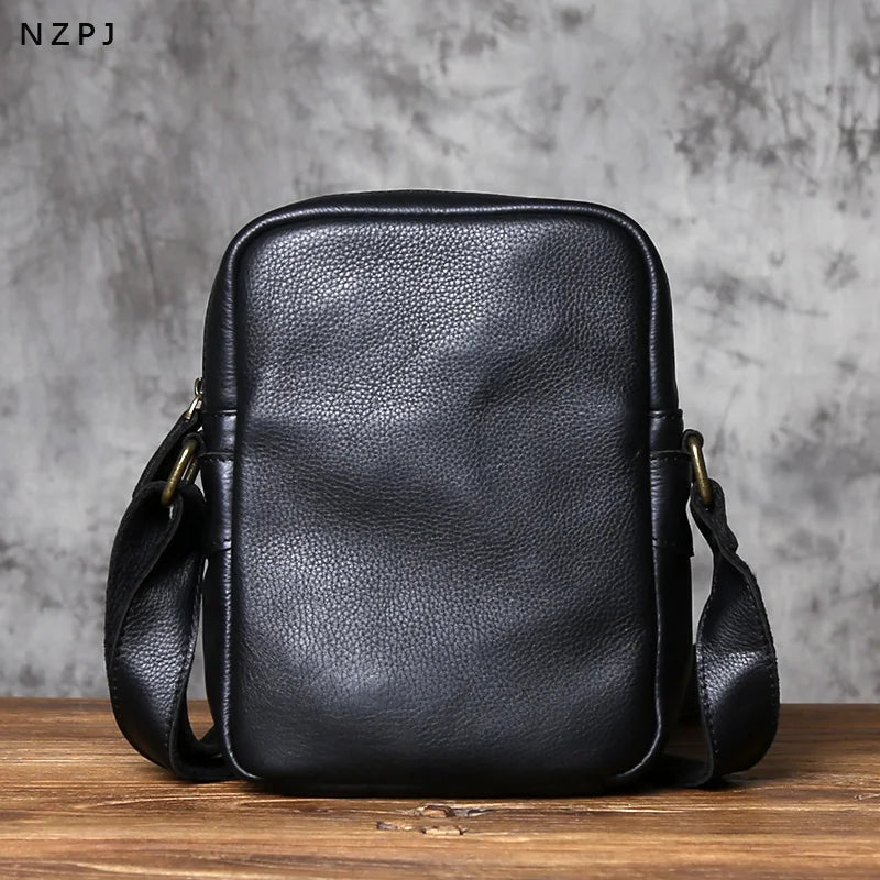Bandolera de cuero genuino para hombre | Elegante y duradera