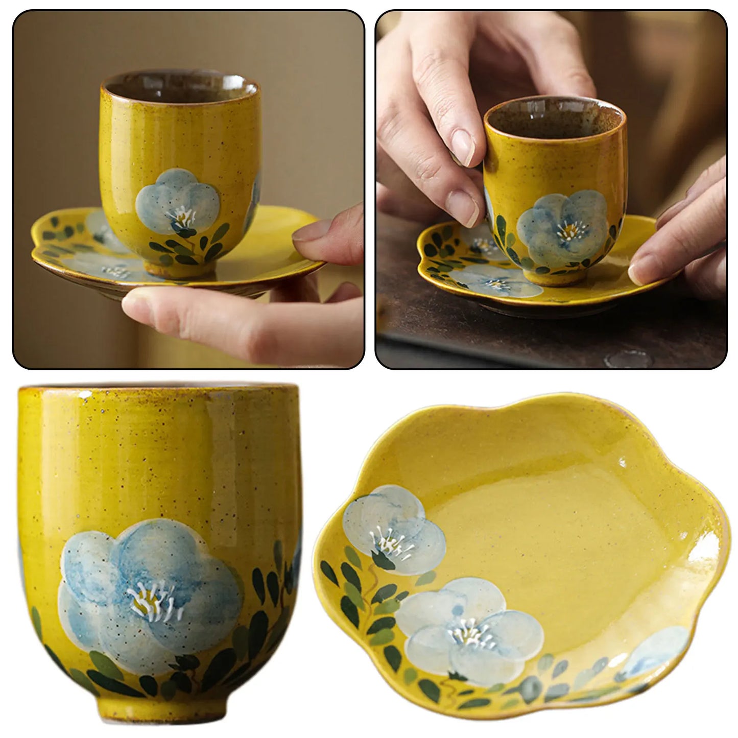 Handmade Ceramic Tea Cup Set | Vintage Kung Fu Tea Mugs