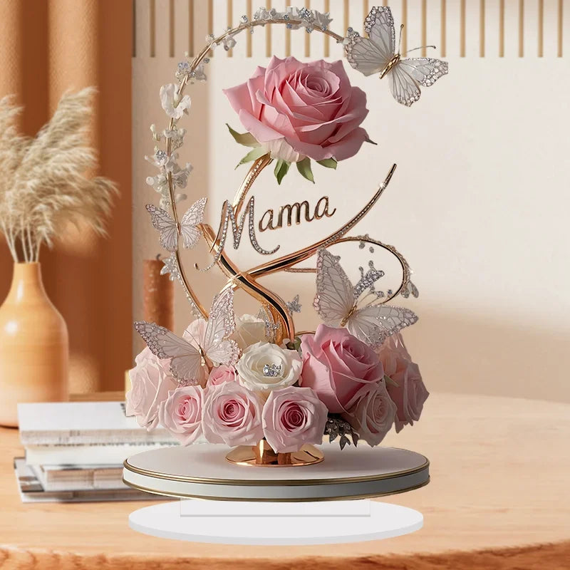 8-inch Flat Acrylic Rose Stand | Perfect Gift for Mom