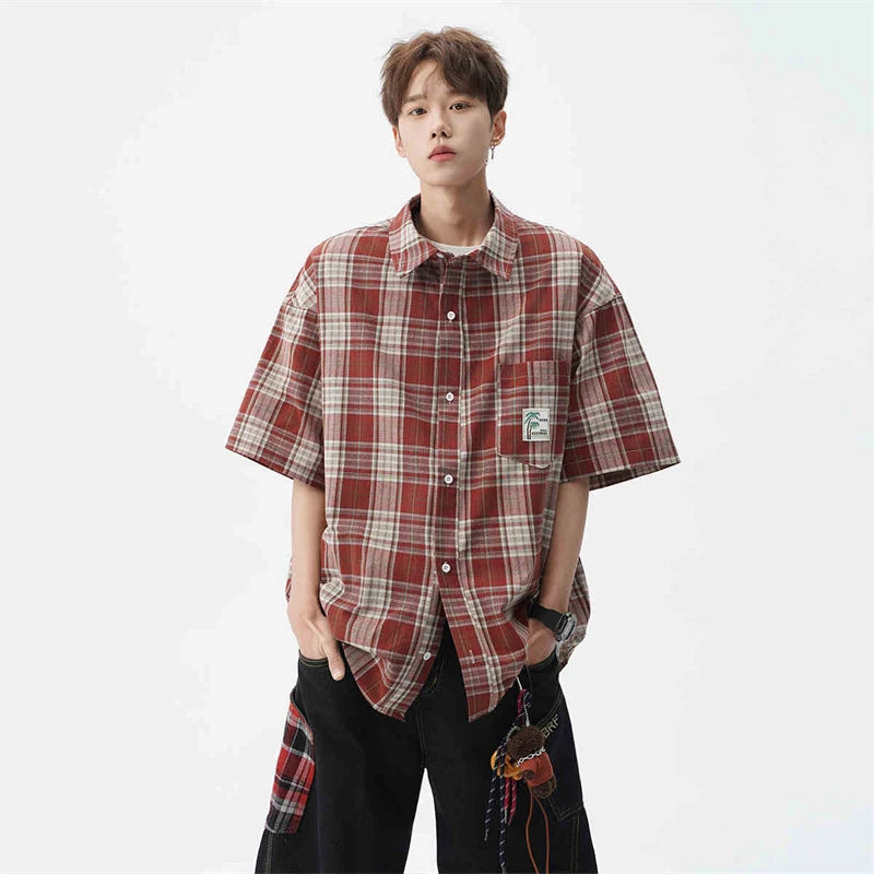 Men's Summer Fashion Plaid Short Sleeve Shirt | Stylish Casual Wear