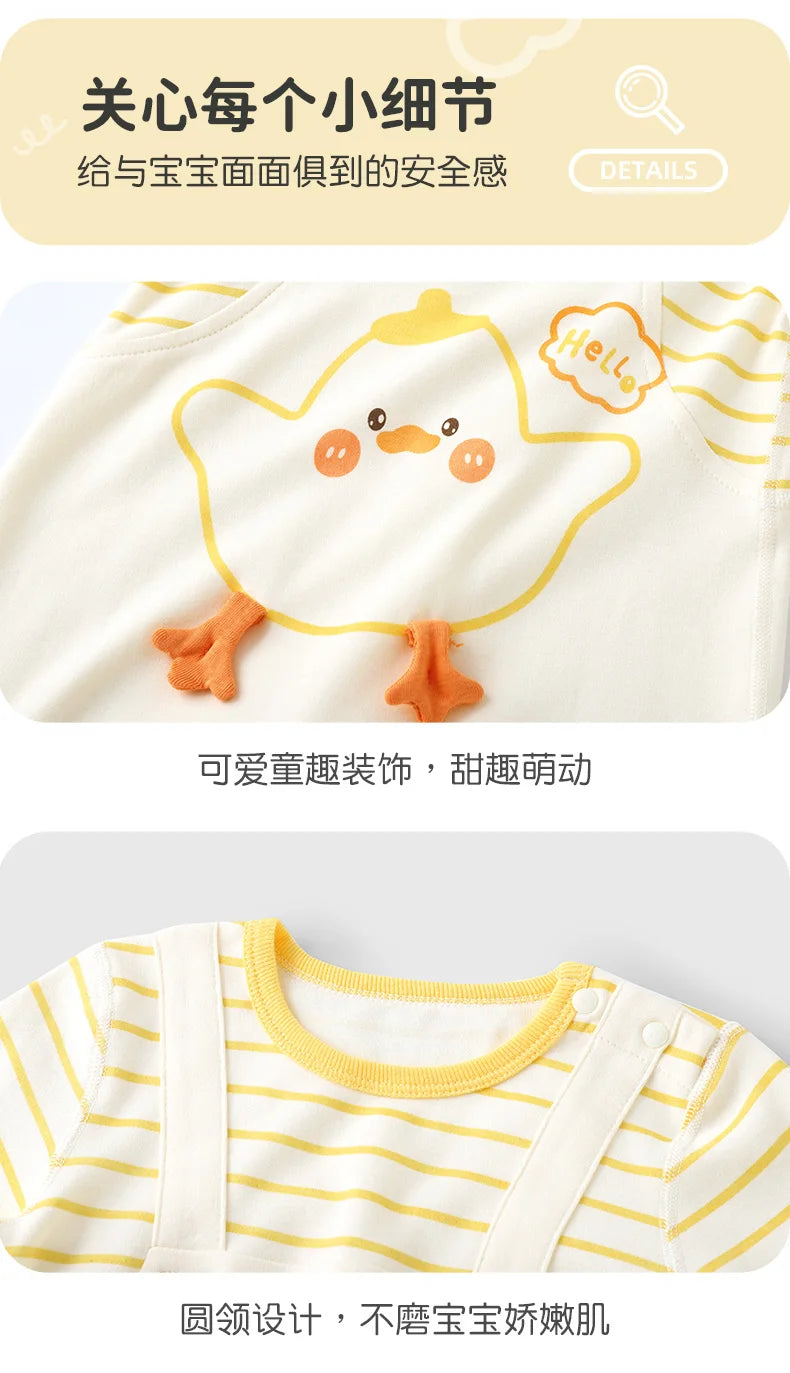Unisex Baby Autumn Romper | Soft Cotton Long-Sleeve Jumpsuit