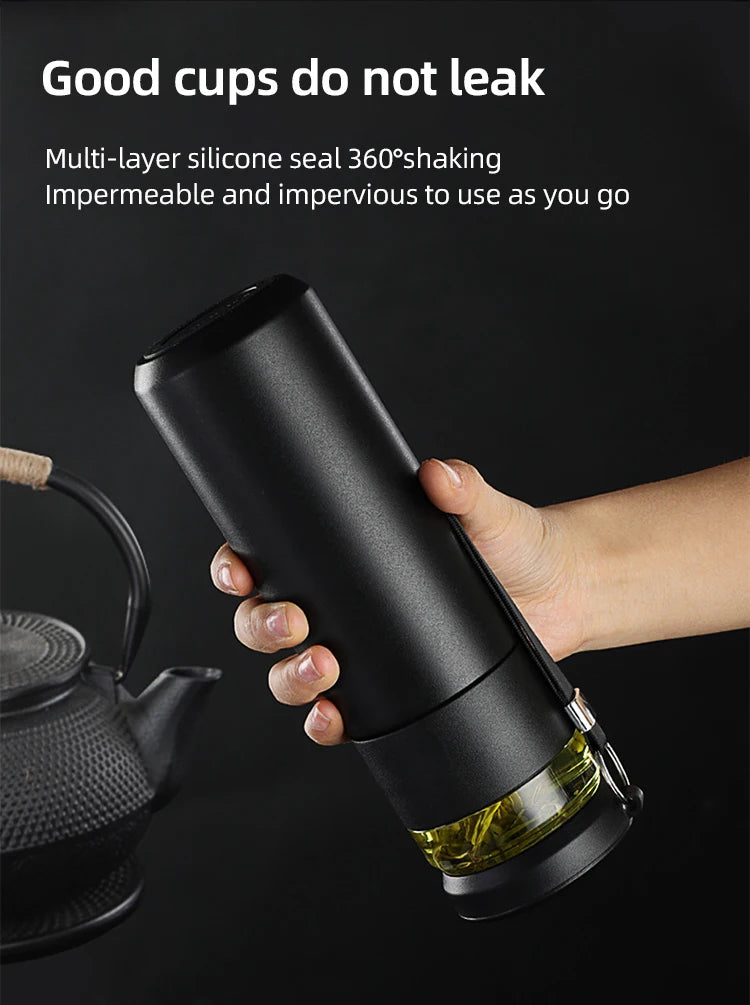 Stainless Steel Tea Infuser Vacuum Flask | Insulated Travel Mug
