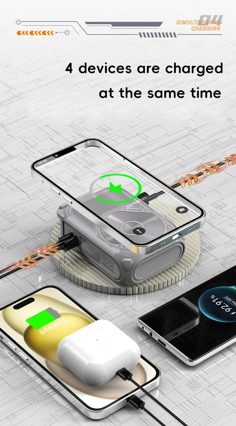 20000mAh Magnetic Wireless Power Bank with Fast Charging Stand
