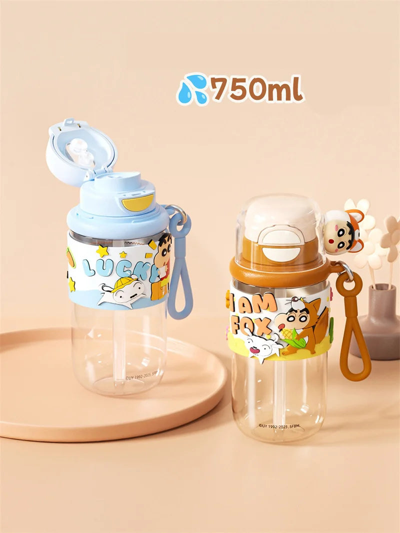 Cute Cartoon Straw Cup for Kids | Leakproof Outdoor Water Bottle