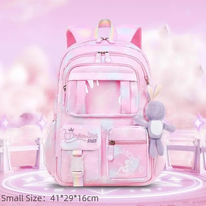 Cute Waterproof Rainbow Backpack for Girls | Spine Support Design