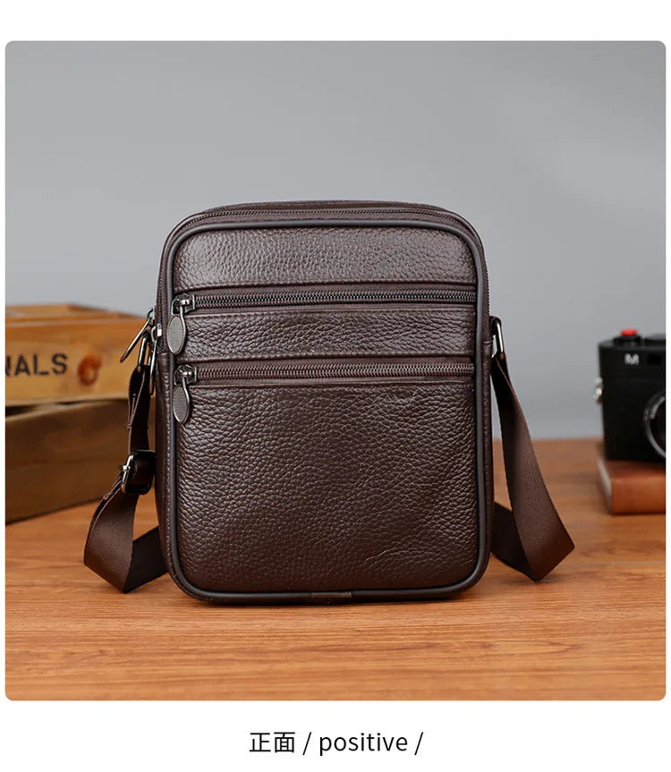 Men's Casual Sling Messenger Bag | Genuine Leather Crossbody