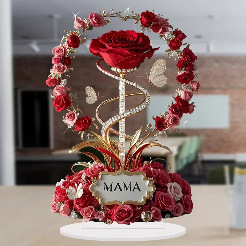 8-inch Flat Acrylic Rose Stand | Perfect Gift for Mom