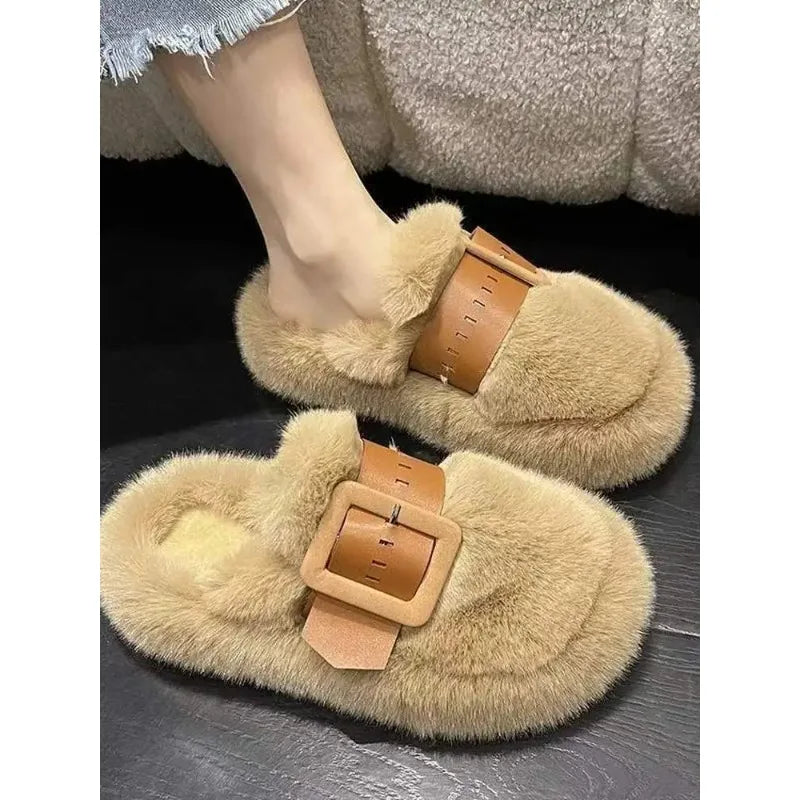 Cozy Women's Plush Winter Slippers | Anti-Slip Comfort Shoes