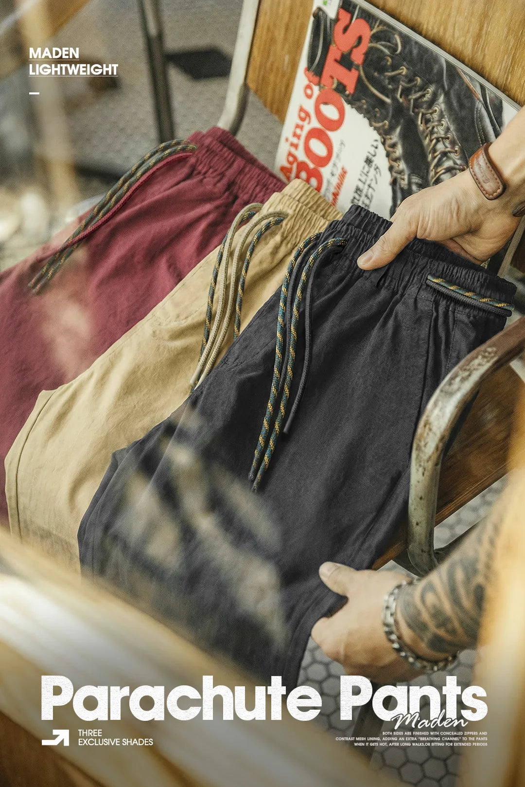 Men's Lightweight Water-Repellent Cargo Pants for Spring