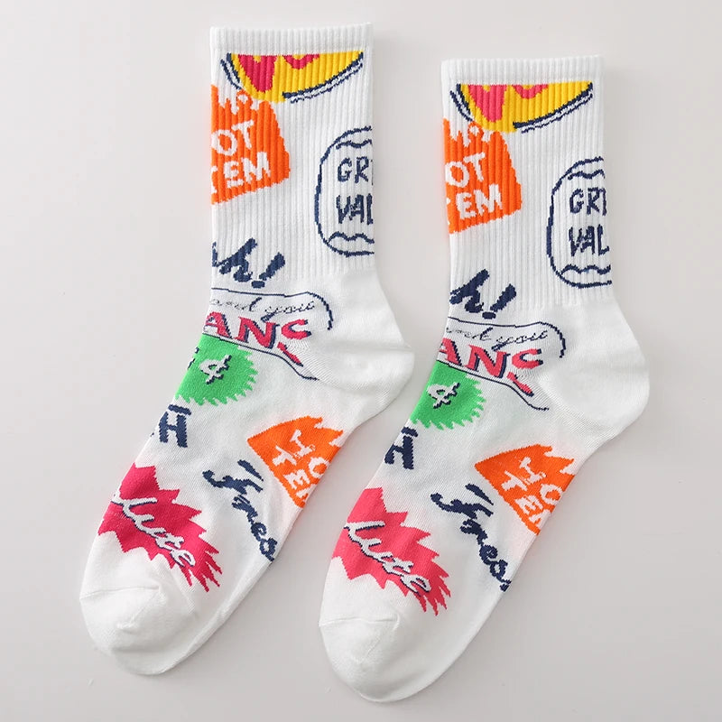 Trendy Unisex Cartoon Cotton Crew Socks | Comfort Meets Style