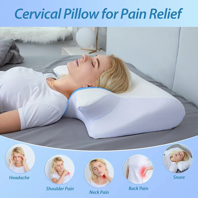 Ergonomic Memory Foam Cervical Pillow | Neck Pain Relief & Comfort