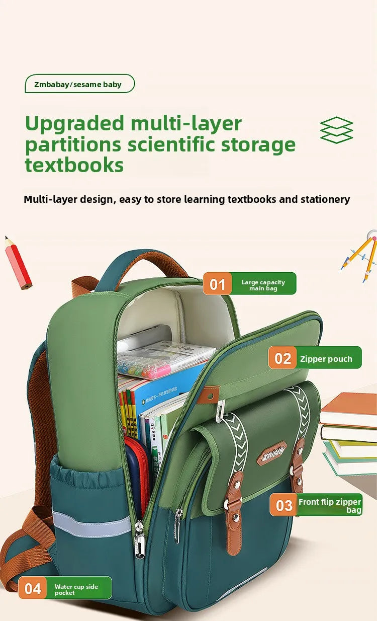 Waterproof Boys Spine Protection Schoolbag | Large Capacity Kids Bag