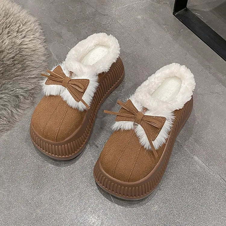 Women's Platform Fur Slippers | Cozy Stylish Winter Mules