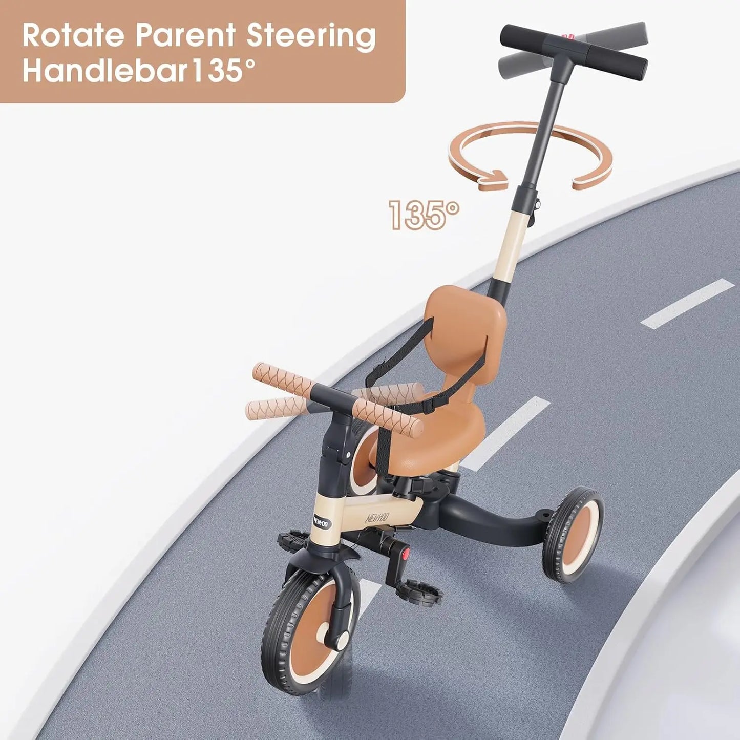 Versatile Toddler Tricycle with Push Handle for Young Adventurers