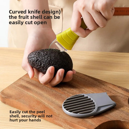 Cuchillo 3 en 1 para aguacate | Herramienta fácil para rebanar, deshuesar y separar