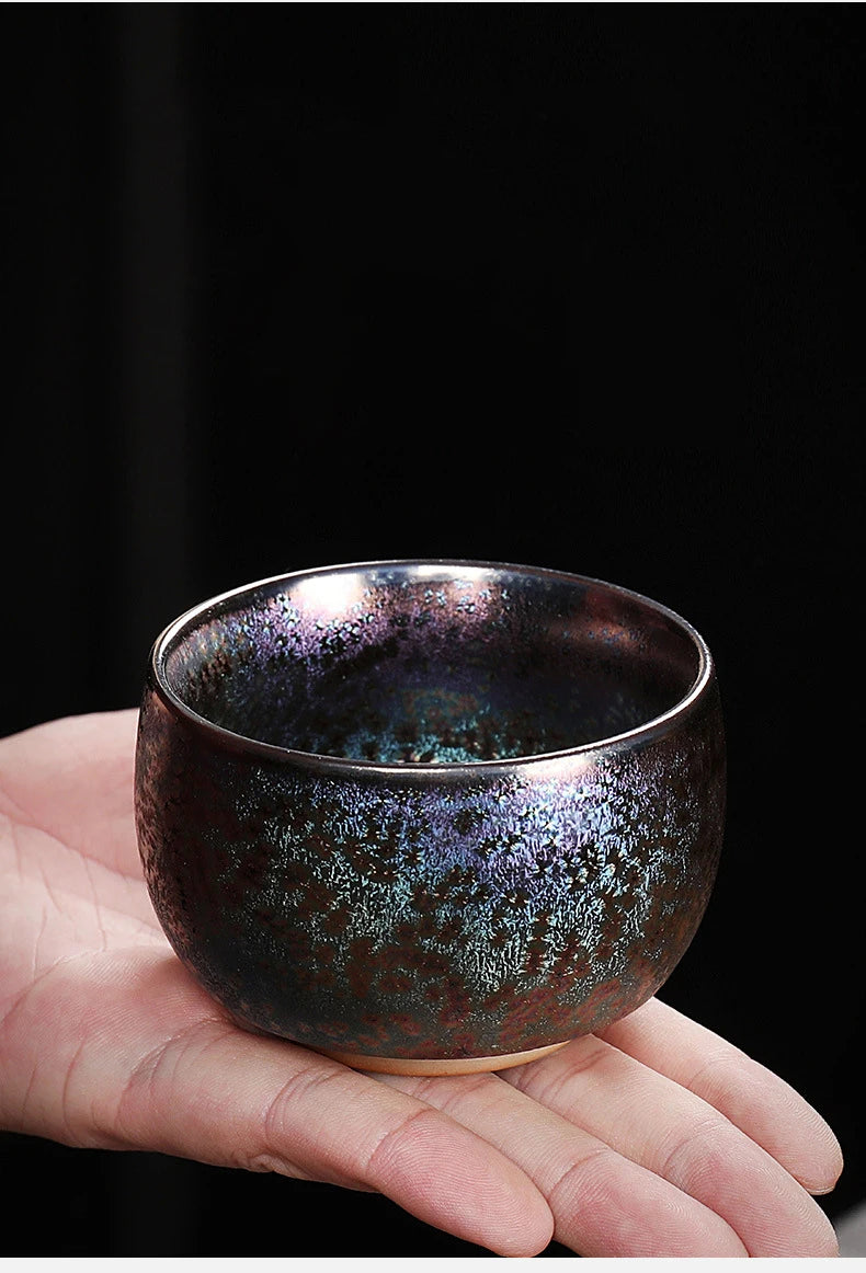 Large Pigmented Traditional Teacups | Elegant Kung Fu Drinkware