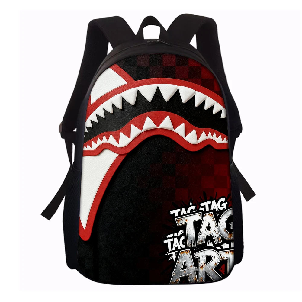 Trendy Shark Graphic Backpack Set | Ideal for School & Adventures