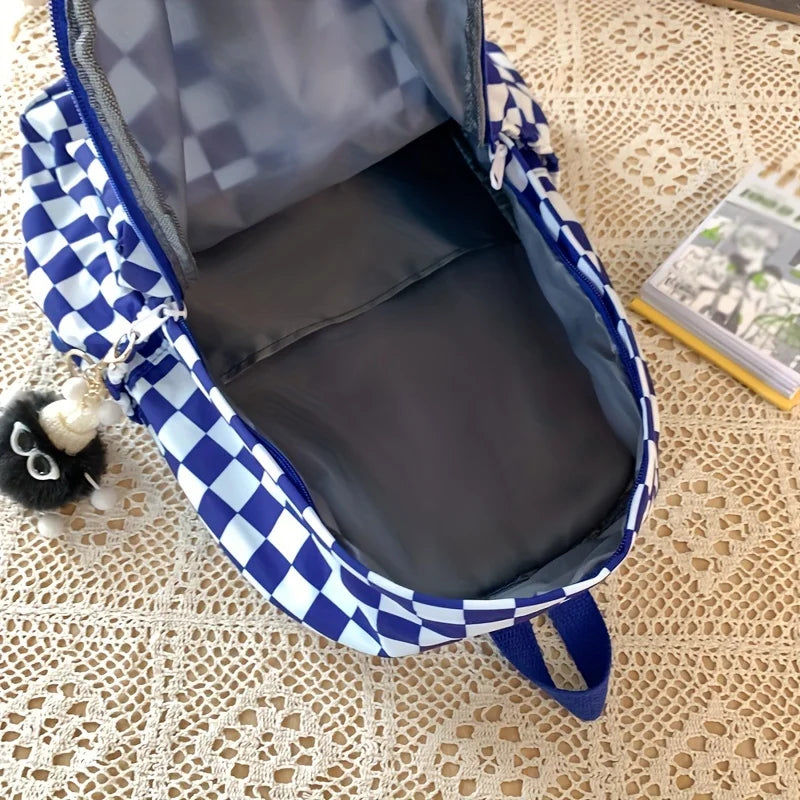 Stylish Checkerboard Backpacks for School Girls | Versatile & Trendy
