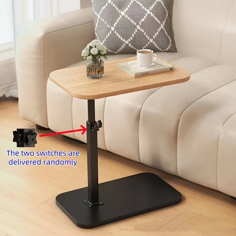 Mesa auxiliar de sofá portátil de altura regulable | Diseño de madera versátil