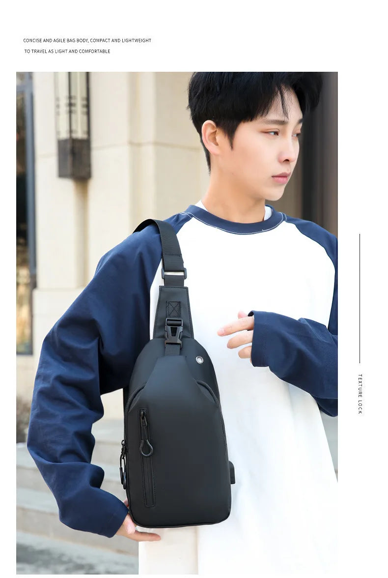 Stylish Men's Chest Bag | Casual One Shoulder Crossbody Design
