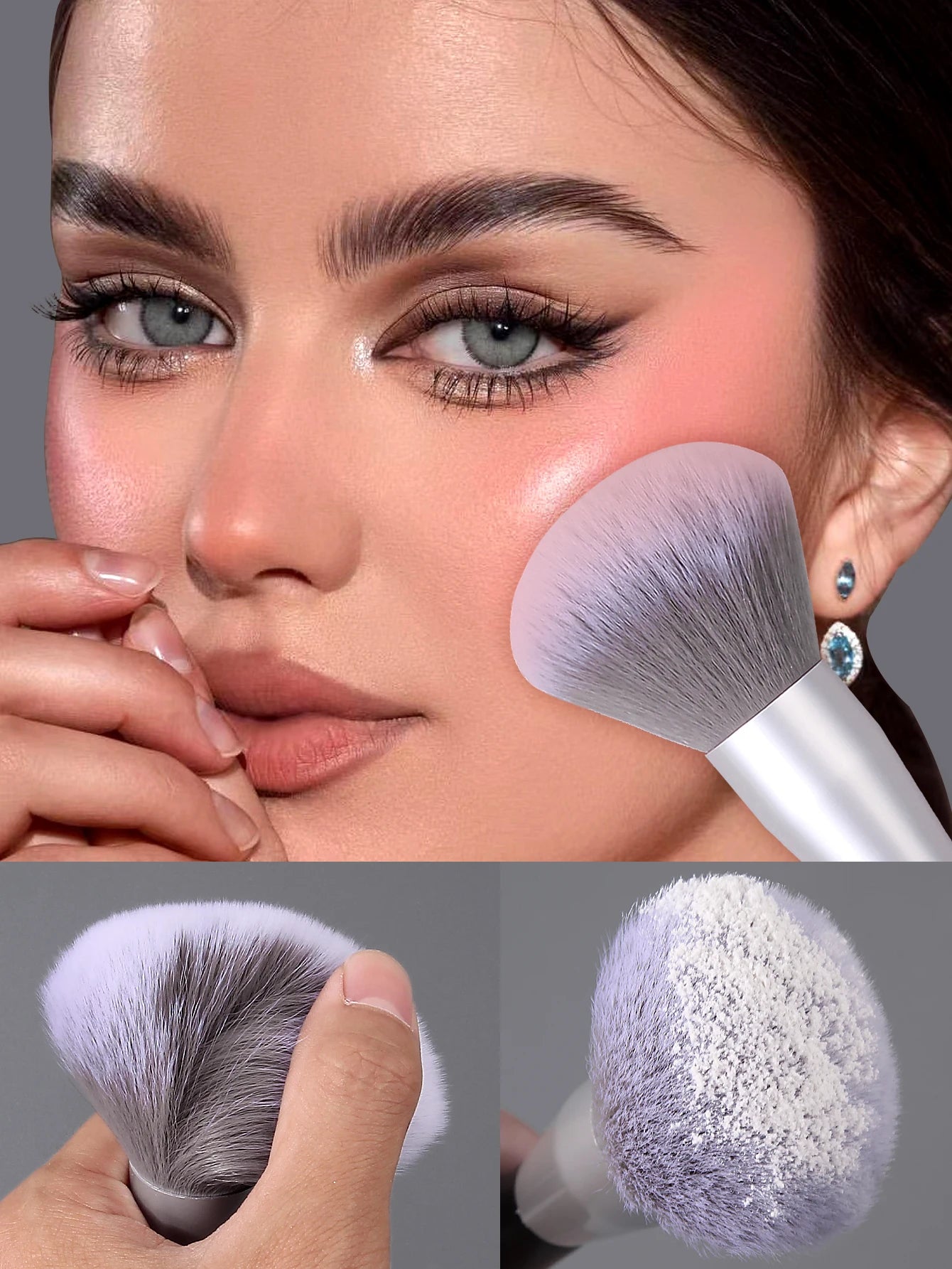 Fluffy Soft Bristle Makeup Brush | Professional Powder Blusher Setting Brush 2026
