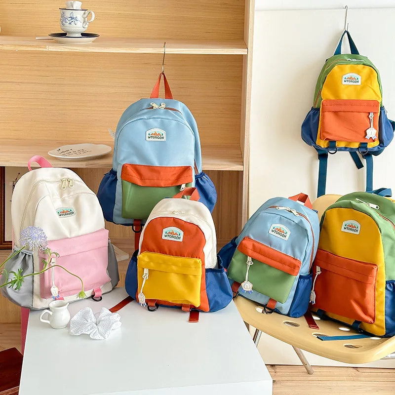 Color Block Kids Backpack | Lightweight School Bag for Adventure