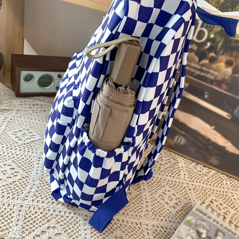 Stylish Checkerboard Backpacks for School Girls | Versatile & Trendy
