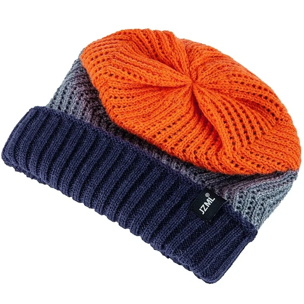 Unisex Colorful Stripes Winter Beanie | Warm Knit Ski Cap