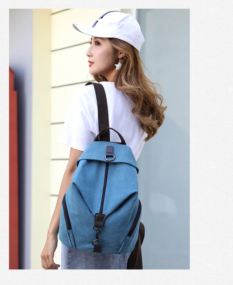 Stylish Vintage Canvas Women Backpack | Fashionable Casual Bag
