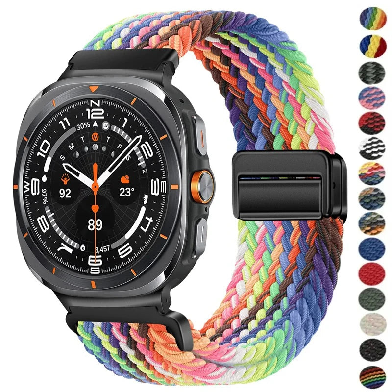 Nylon Braided Loop Strap | Magnetic Sport Bracelet for Watches