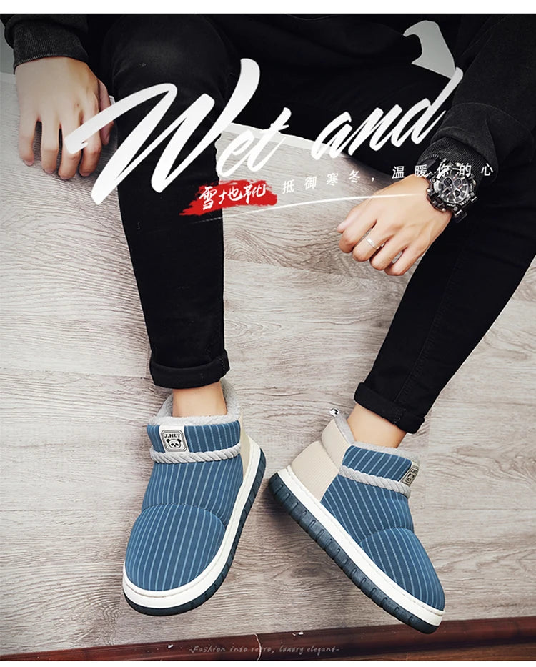 Men's Warm Plush Snow Boots | Cozy Mid-Calf Ankle Winter Shoes