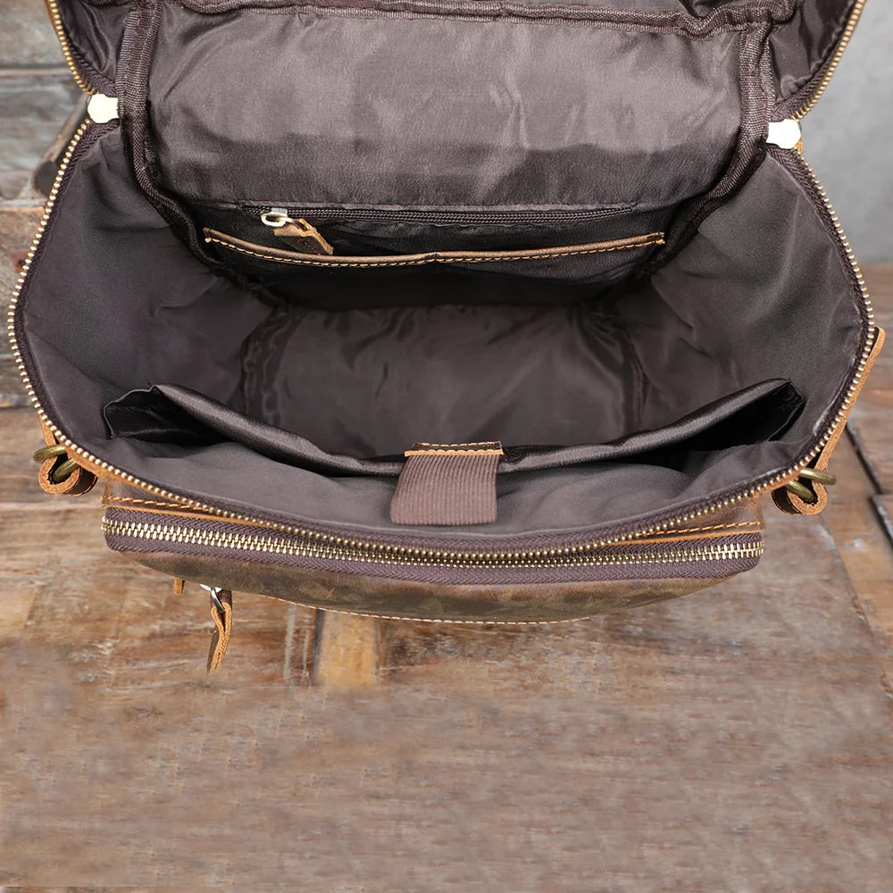 Vintage Genuine Leather Backpack | Stylish Outdoor Travel Bag