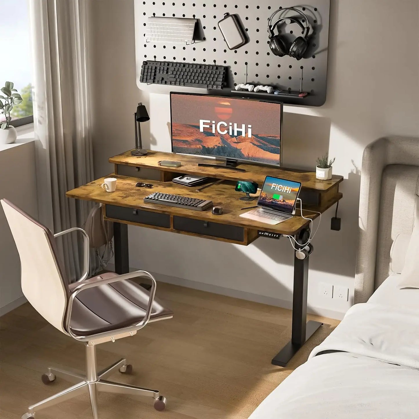 Height Adjustable Electric Desk with Memory & USB Ports | Modern Office Solution