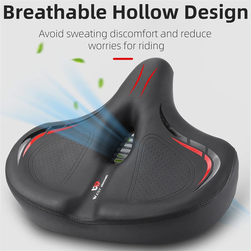 Oversize Comfortable Bicycle Saddle | Breathable Bike Seat Cushion