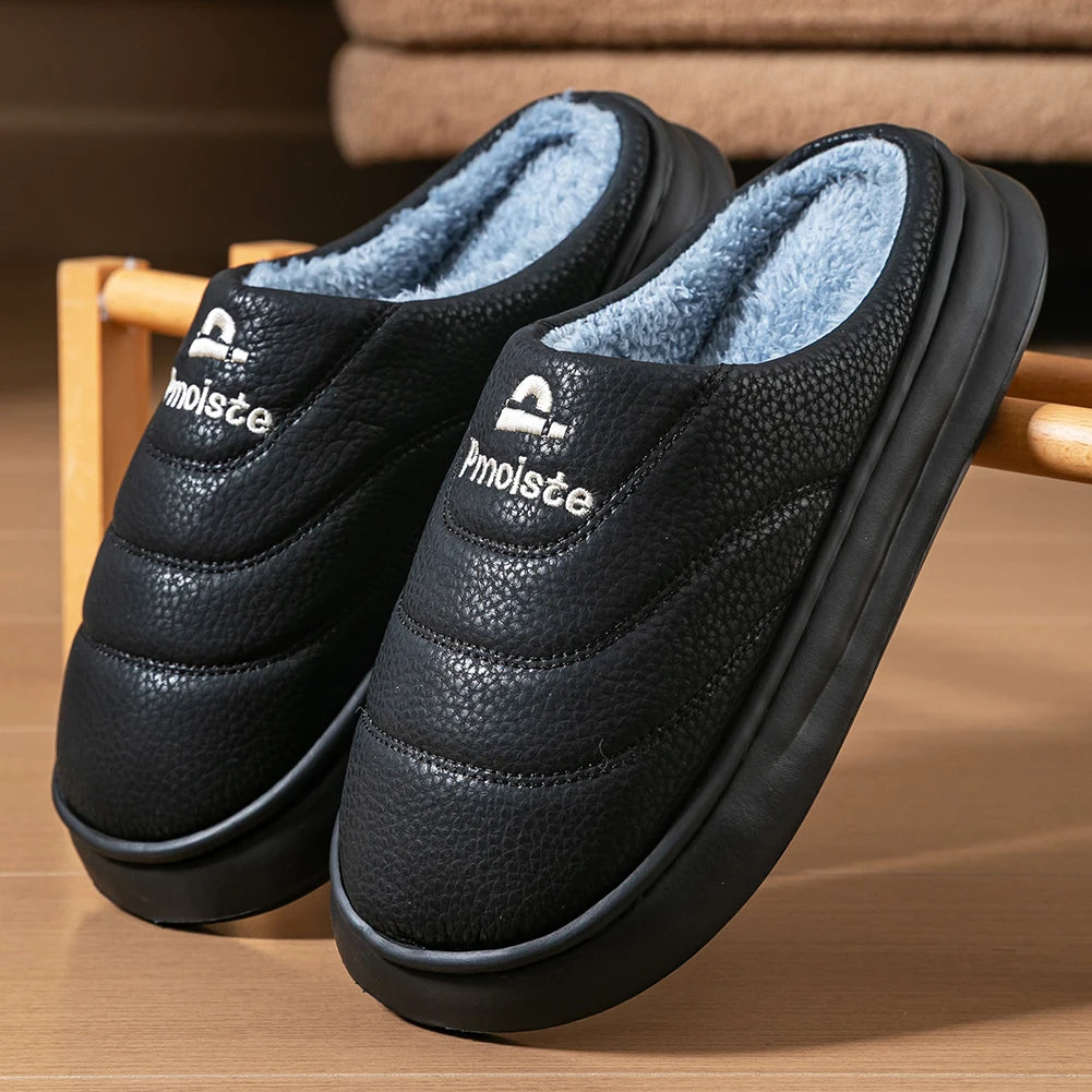 Men's Warm Memory Foam Plush Slippers | Cozy Winter House Shoes