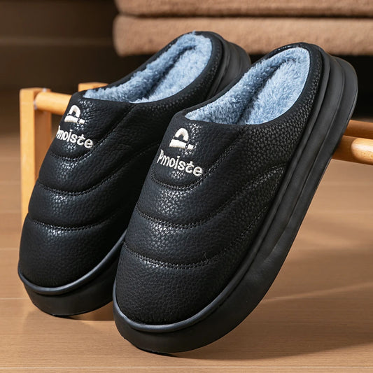 Pantuflas de hombre cálidas de espuma viscoelástica | Zapatillas de casa acogedoras de invierno