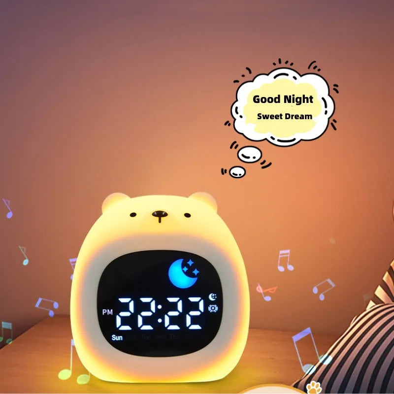 Cute Puppy-Shaped Kids Alarm Clock | Toddler Sleep Training Light