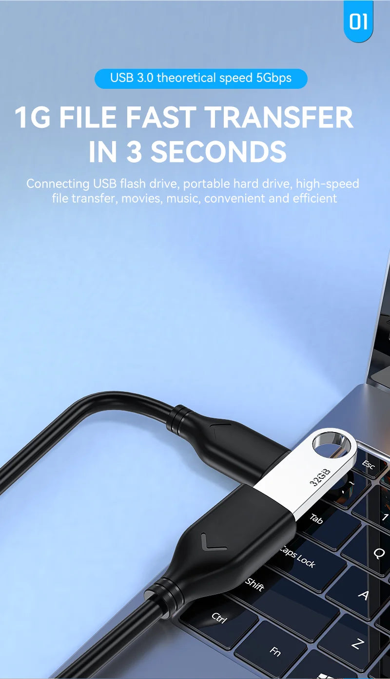 High-Speed USB 3.0 Extension Cable Male to Female for Devices