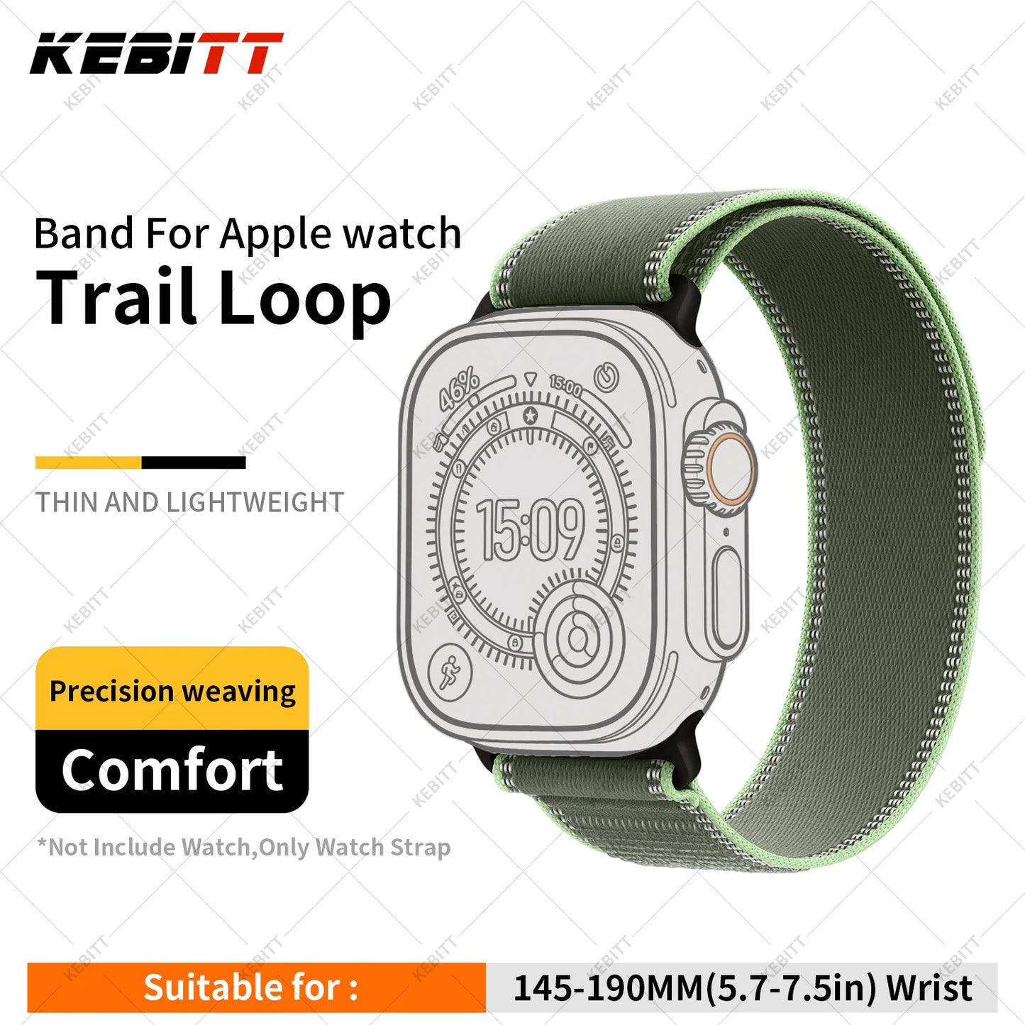 High-Quality Nylon Strap for Smartwatches | Natural Titanium Finish