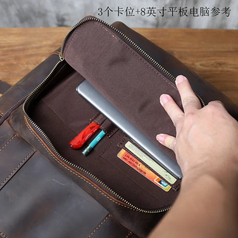 Stylish Retro Genuine Leather Men's Backpack | Travel Companion