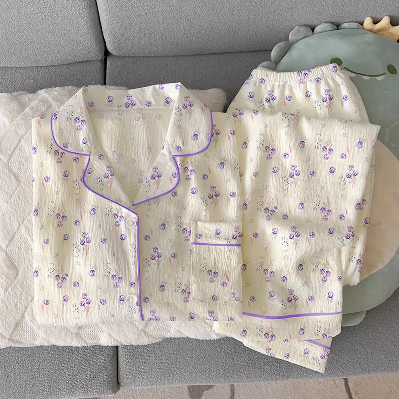 Sweet Floral Homewear Pajamas Set for Women | Comfort & Style