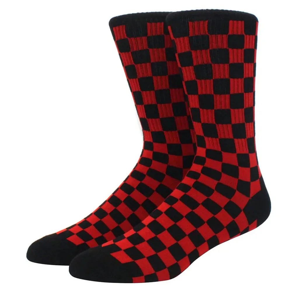 Men's Checkerboard Hip Hop Socks | Trendy Street Sports Accessories