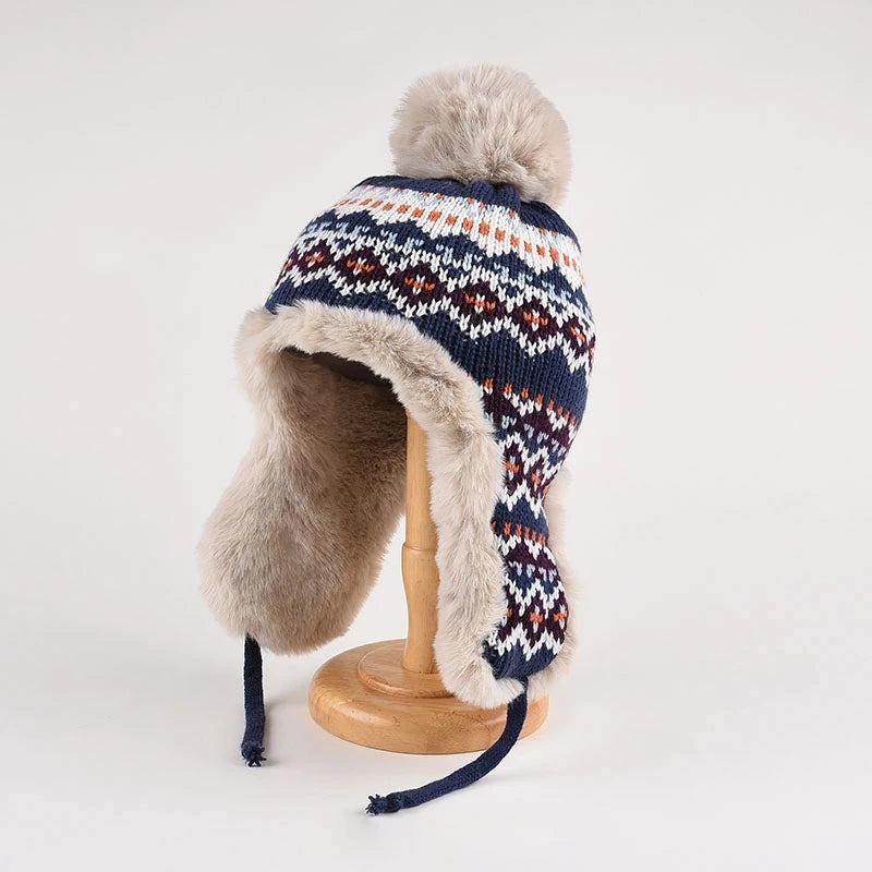 Women's Plush Fleece Lined Bomber Hat | Cozy Winter Earflap Cap