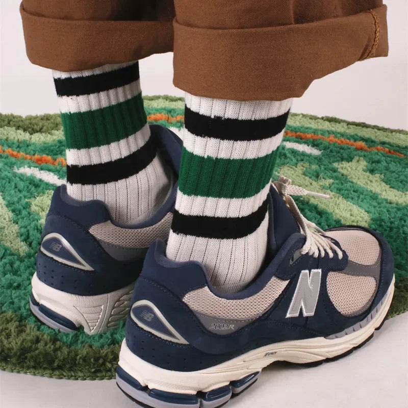 Men's Vintage Letter Medium Tube Socks | Thick Sports Comfort