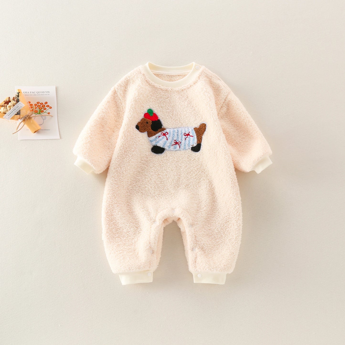 Spring Newborn Unisex Crawling Romper | Soft Fleece Baby Outfit